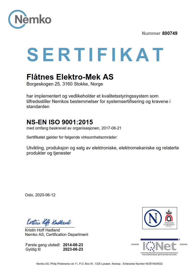 Sertifisering ISO9001:2015